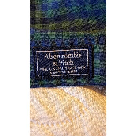 Abercrombie & Fitch Green/Navy Check Men's Button Down Shirt Size M - Picture 5 of 12